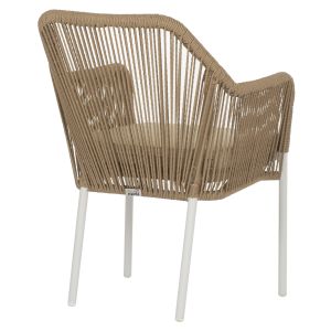 Chair with armrests aluminum and rope Hm5855,01 56x66x82