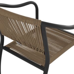Chair with armrests aluminum and rope in gray Hm5856,02 57x63x80h