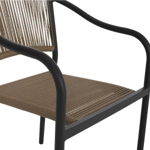 Chair with armrests aluminum and rope in gray Hm5856,02 57x63x80h