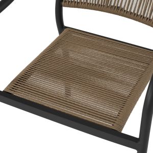 Chair with armrests aluminum and rope in gray Hm5856,02 57x63x80h