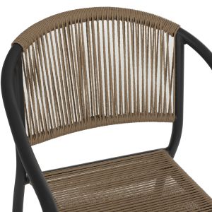 Chair with armrests aluminum and rope in gray Hm5856,02 57x63x80h