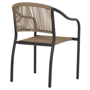Chair with armrests aluminum and rope in gray Hm5856,02 57x63x80h