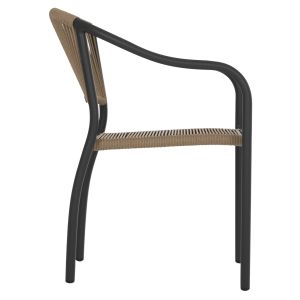 Chair with armrests aluminum and rope in gray Hm5856,02 57x63x80h