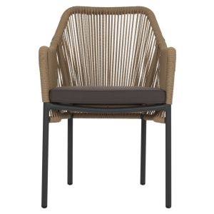 Chair with armrests aluminum and rope in dark gray Hm5855,02 56x66x82