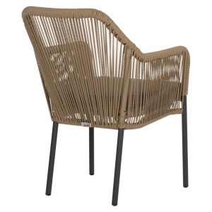 Chair with armrests aluminum and rope in dark gray Hm5855,02 56x66x82