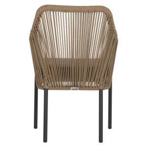Chair with armrests aluminum and rope in dark gray Hm5855,02 56x66x82