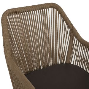 Chair with armrests aluminum and rope in dark gray Hm5855,02 56x66x82