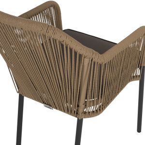 Chair with armrests aluminum and rope in dark gray Hm5855,02 56x66x82