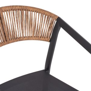 Chair with armrests aluminum and rattan Hm5891,01 56,5x60x78hcm