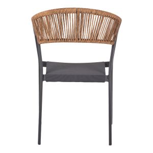 Chair with armrests aluminum and rattan Hm5891,01 56,5x60x78hcm