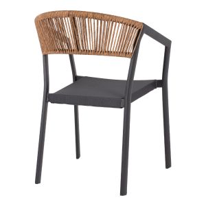 Chair with armrests aluminum and rattan Hm5891,01 56,5x60x78hcm
