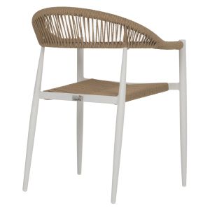 Chair with armrests aluminum and rattan Hm5854,01 55,5x58,5x78