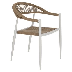 Chair with armrests aluminum and rattan Hm5854,01 55,5x58,5x78