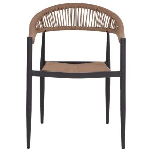 Chair with armrests aluminum and rattan Hm5854,02 55,5x58,5x78