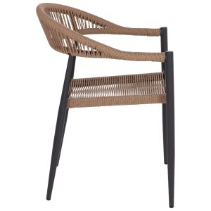 Chair with armrests aluminum and rattan Hm5854,02 55,5x58,5x78