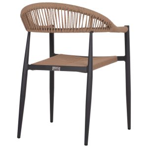 Chair with armrests aluminum and rattan Hm5854,02 55,5x58,5x78