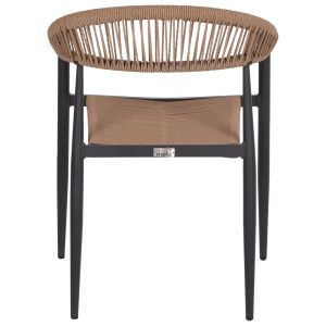 Chair with armrests aluminum and rattan Hm5854,02 55,5x58,5x78