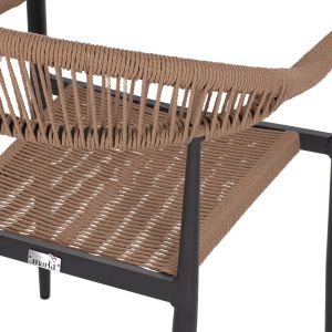 Chair with armrests aluminum and rattan Hm5854,02 55,5x58,5x78