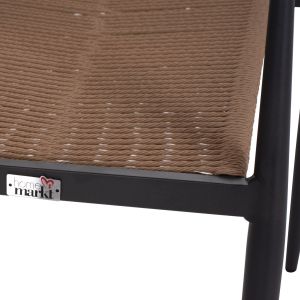 Chair with armrests aluminum and rattan Hm5854,02 55,5x58,5x78
