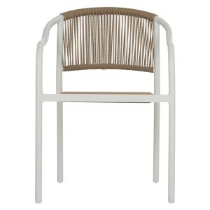 Chair with armrests aluminum and rattan Hm5856,01 57x63x80hcm