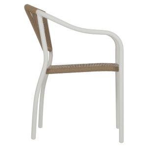 Chair with armrests aluminum and rattan Hm5856,01 57x63x80hcm