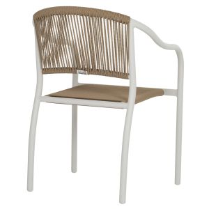 Chair with armrests aluminum and rattan Hm5856,01 57x63x80hcm