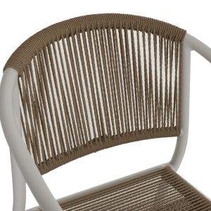 Chair with armrests aluminum and rattan Hm5856,01 57x63x80hcm
