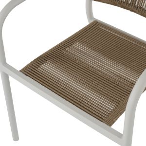 Chair with armrests aluminum and rattan Hm5856,01 57x63x80hcm