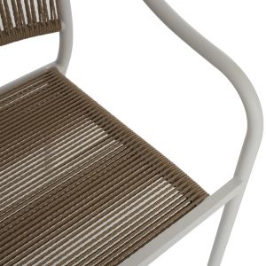Chair with armrests aluminum and rattan Hm5856,01 57x63x80hcm