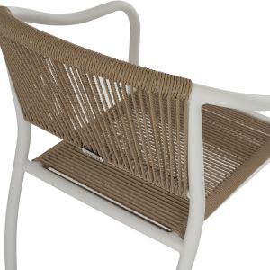 Chair with armrests aluminum and rattan Hm5856,01 57x63x80hcm