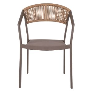Chair with armrests aluminum and rattan Hm5891,03 56,5x60x78hcm