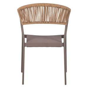 Chair with armrests aluminum and rattan Hm5891,03 56,5x60x78hcm