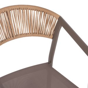Chair with armrests aluminum and rattan Hm5891,03 56,5x60x78hcm