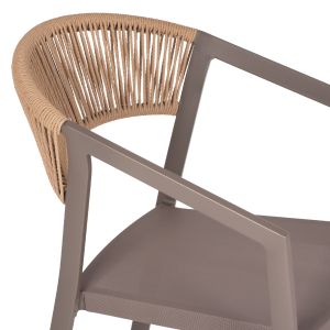 Chair with armrests aluminum and rattan Hm5891,03 56,5x60x78hcm