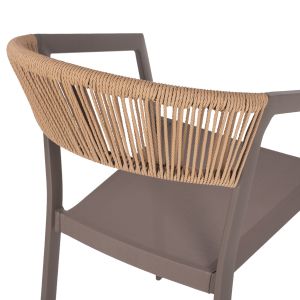 Chair with armrests aluminum and rattan Hm5891,03 56,5x60x78hcm