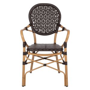 Chair with armrests aluminum and rattan Hm5926,01 56x62x95hcm