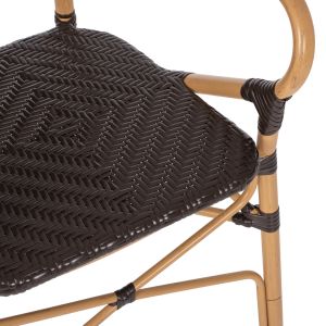 Chair with armrests aluminum and rattan Hm5926,01 56x62x95hcm