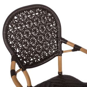 Chair with armrests aluminum and rattan Hm5926,01 56x62x95hcm