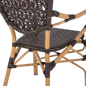 Chair with armrests aluminum and rattan Hm5926,01 56x62x95hcm