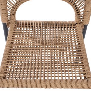 Chair with armrests aluminum with rope Hm5771,02 55x63x82cm