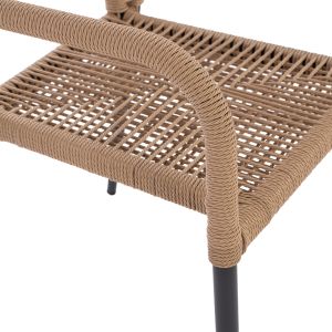 Chair with armrests aluminum with rope Hm5771,02 55x63x82cm