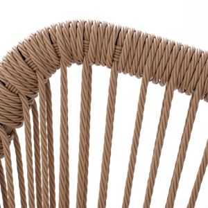 Chair with armrests aluminum with rope Hm5771,02 55x63x82cm