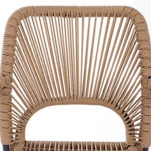 Chair with armrests aluminum with rope Hm5771,02 55x63x82cm