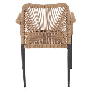 Chair with armrests aluminum with rope Hm5771,02 55x63x82cm