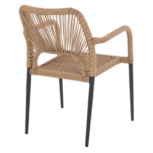 Chair with armrests aluminum with rope Hm5771,02 55x63x82cm