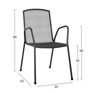 Chair with armrests metal Hm5005,01
