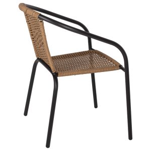 Chair with armrests metal and willow Hm5015,04