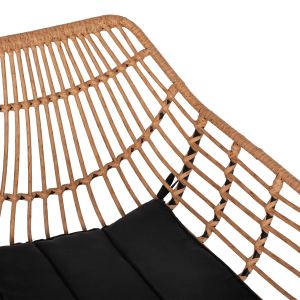 Chair with armrests metal and rattan Hm5864,01 58,5x60,5x80cm