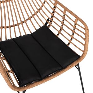 Chair with armrests metal and rattan Hm5864,01 58,5x60,5x80cm