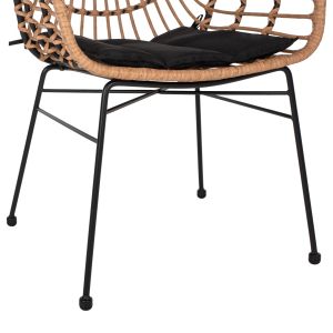 Chair with armrests metal and rattan Hm5864,01 58,5x60,5x80cm